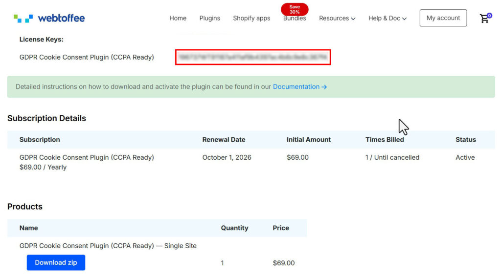 download webtoffee cookie consent zip